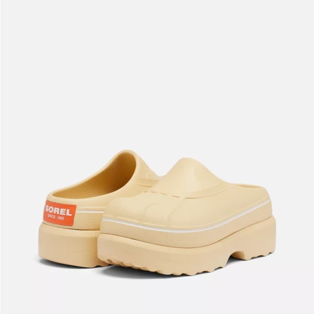 Sorel Cream Platform Mules with Chunky Sole